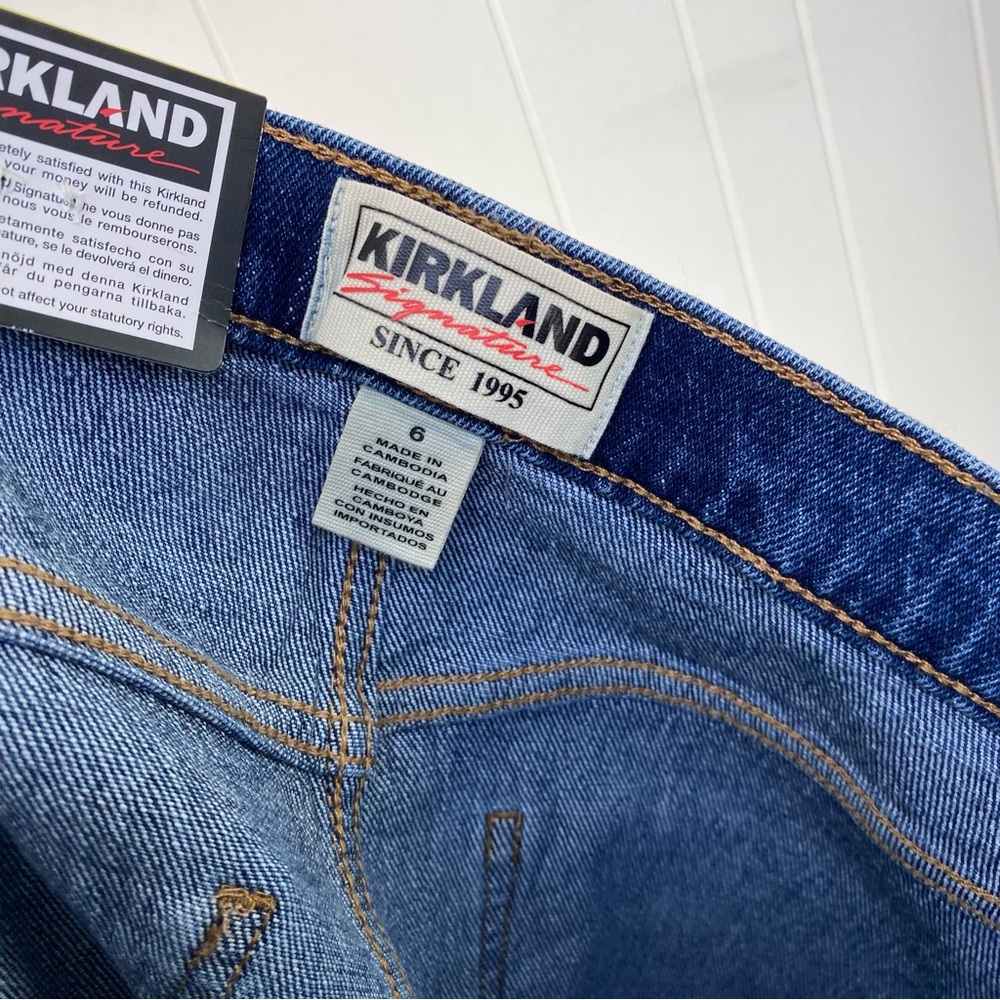 Kirkland Signature Womens Blue Denim Jeans Straight Fit High Rise Size 6 NWT - Picture 11 of 14